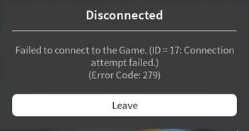 Ошибка 279 Роблокс