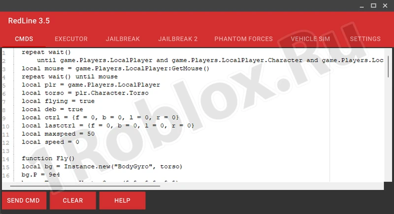 Чит RedLine для Roblox