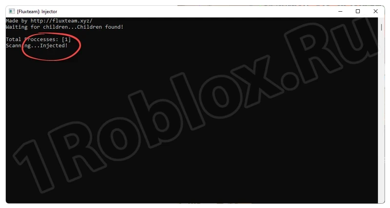 Успешное подключение JJSploit к Roblox